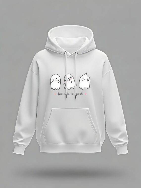 Too Cute To Spook Ghost Print  Unisex Hoodie
